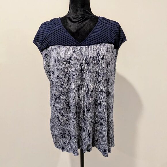 DANIEL RAINN Size XL Womens Navy Blue Shirt Top Blouse Tank Sleeveless Boho - Picture 1 of 6